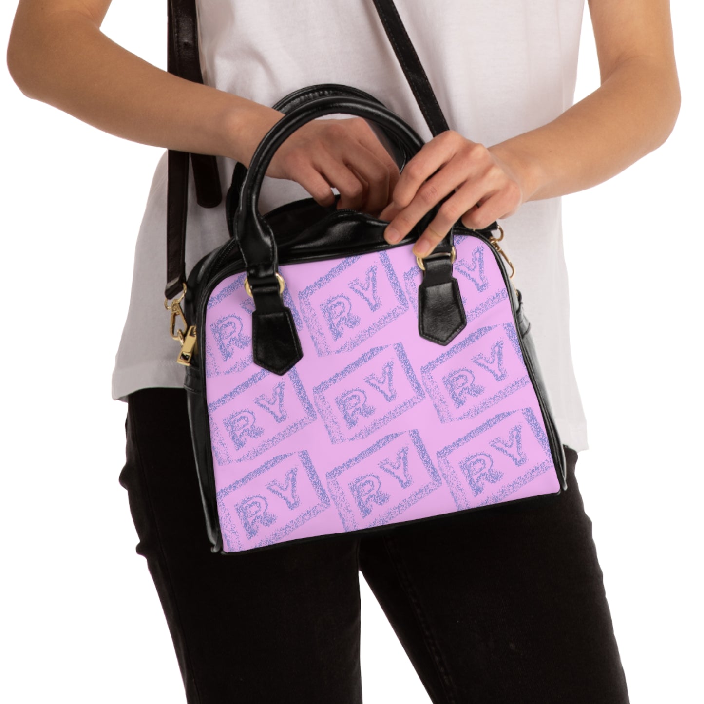 Stylish Pink Shoulder Handbag with 'RY' Design - Perfect for Everyday Use and Special Occasions