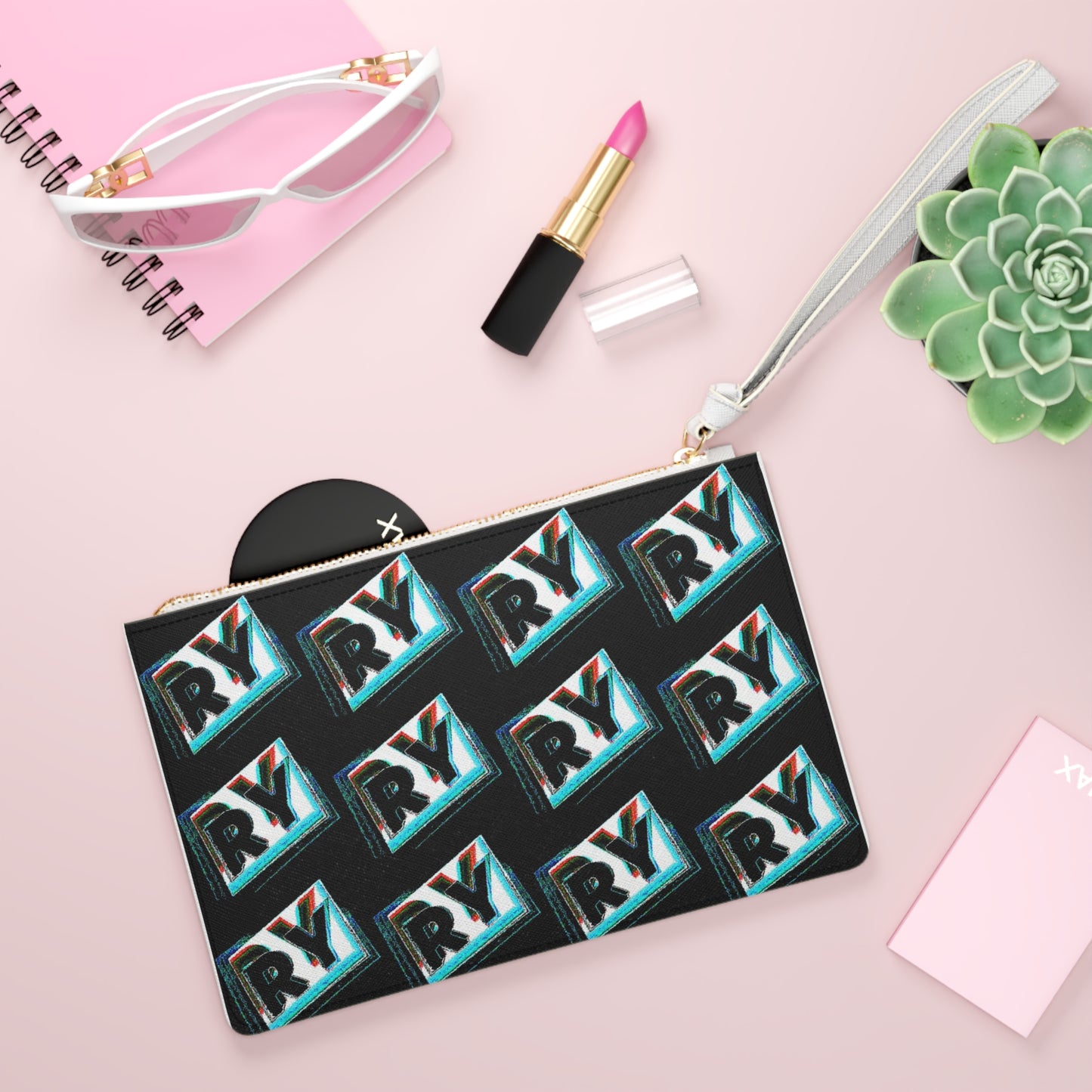 Trendy Graphic Clutch Bag - Stylish RY Design for Everyday Use