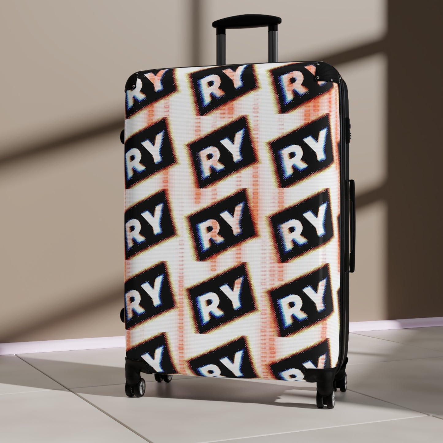 Trendy Suitcase with Retro RY Design - Perfect for Travelers, Gifts, & Adventures