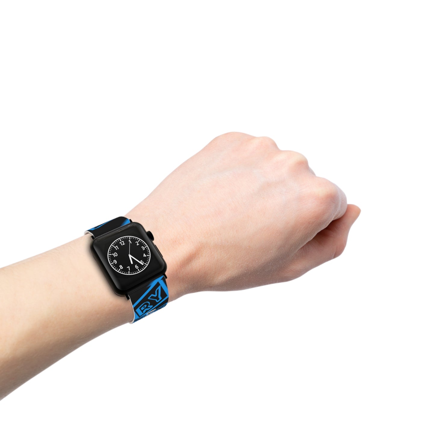 Stylish Apple Watch Band - Vibrant Blue Graphic Design