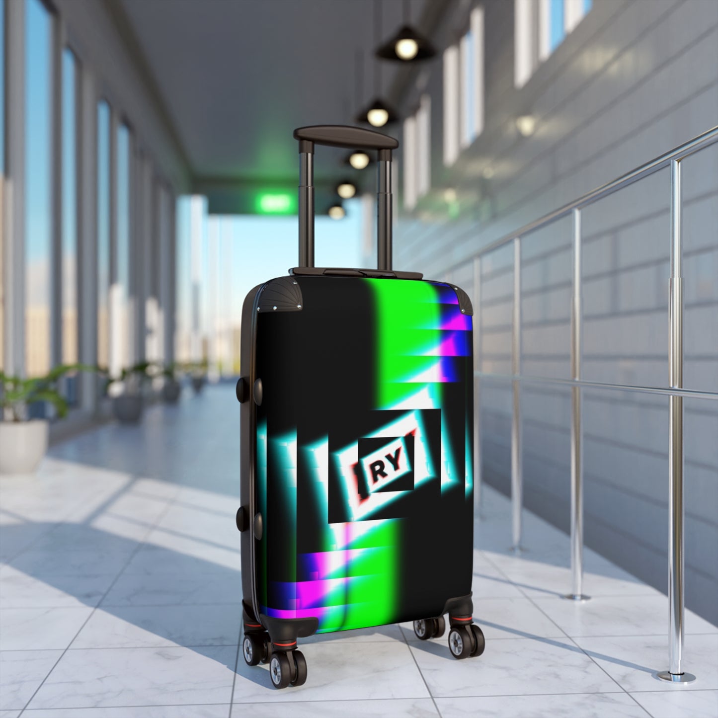 Colorful Graphic Rolling Suitcase for Trendy Travelers