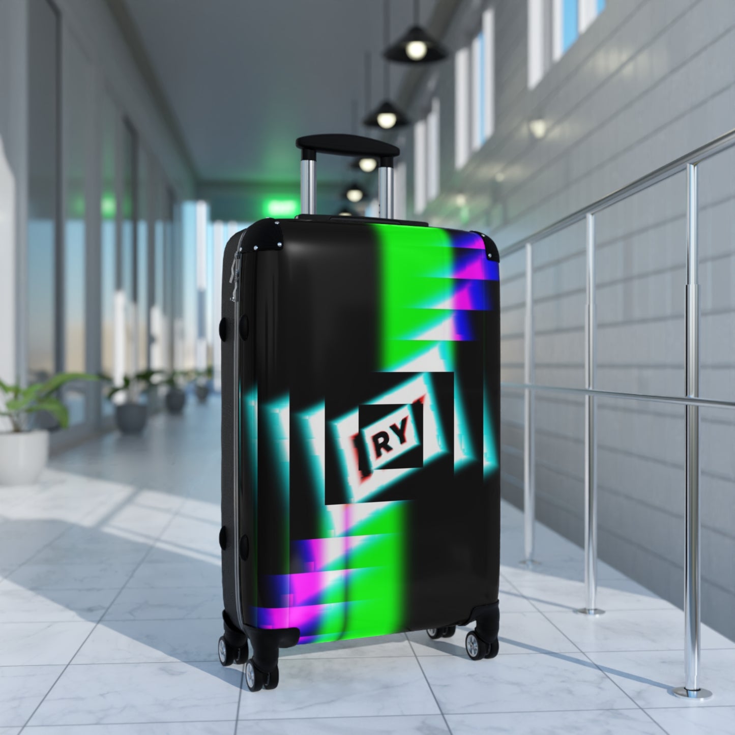 Colorful Graphic Rolling Suitcase for Trendy Travelers