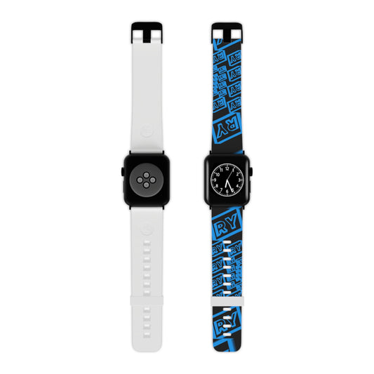 Stylish Apple Watch Band - Vibrant Blue Graphic Design