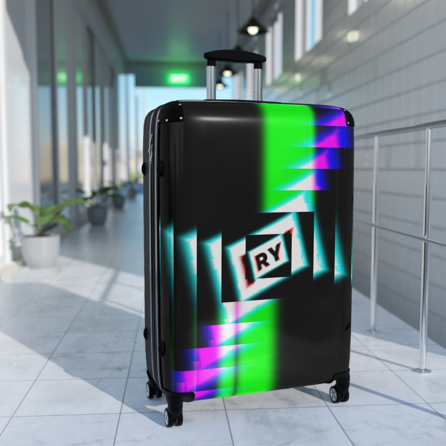 Colorful Graphic Rolling Suitcase for Trendy Travelers